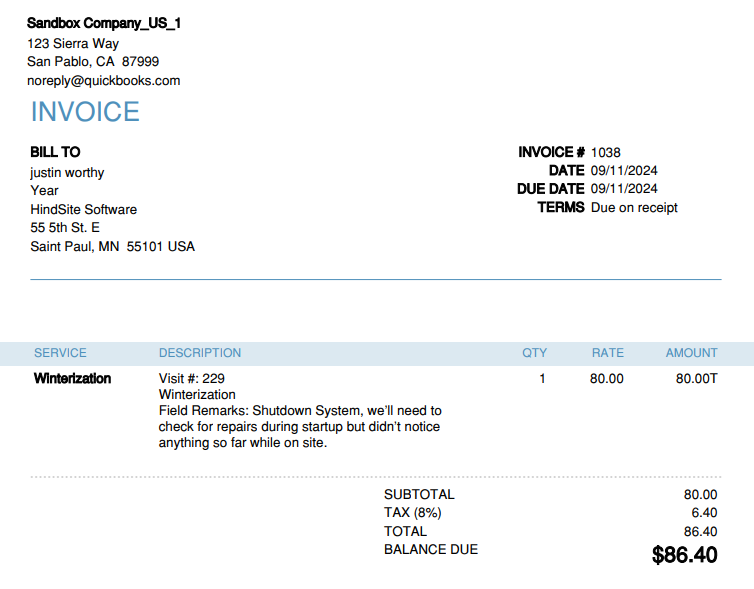 QuickBooks: EXAMPLES OF HOW INFORMATION TRANSLATES TO INVOICES